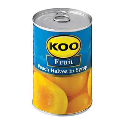 Koo Fruit Peach Halves In Syrup 410G Sweet Tinned Goods