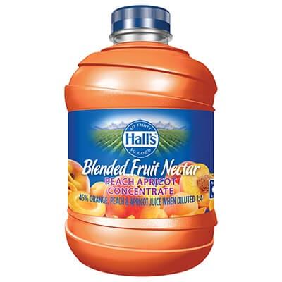 Halls Peach & Apricot Concentrate 1L Cordial
