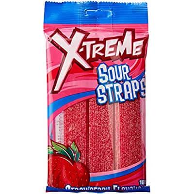 X-Treme Sour Straps Strawberry 160G Sweets And Chocolates