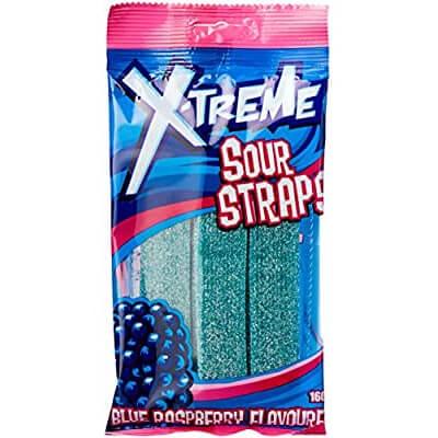 X-Treme Sour Straps Blue Raspberry 160G Sweets And Chocolates