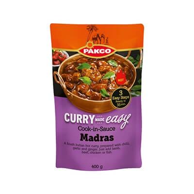Pakco Curry Made Easy Cook In Sauce Madras 400G Sauces