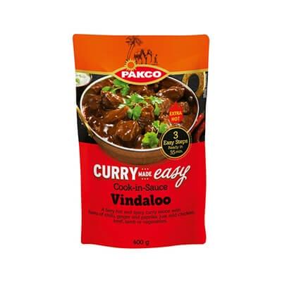 Pakco Curry Made Easy Cook In Sauce Vindaloo 400G Sauces