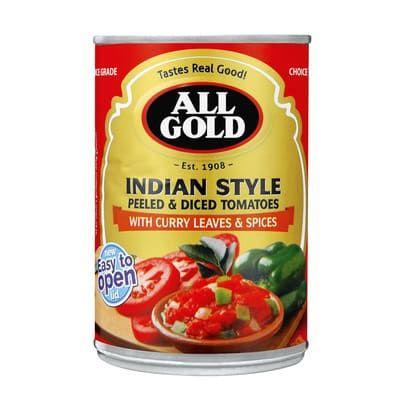 All Gold Indian Style Peeled & Diced Tomatoes 410G Tinned
