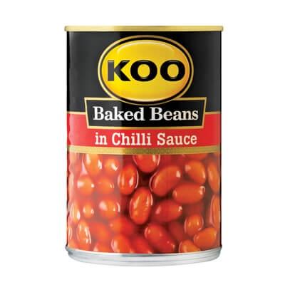 Koo Baked Beans In Chilli Sauce 420G Tinned