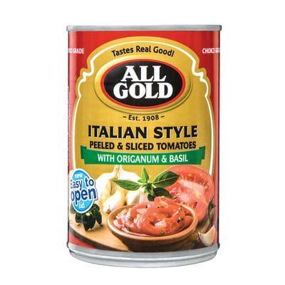 All Gold Italian Style Peeled & Sliced Tomatoes 410G Tinned
